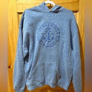 US Vintage embroidered Nautical Emerald Island blue hoodie size XL
